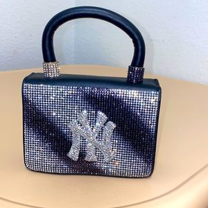Black glitter NY purse